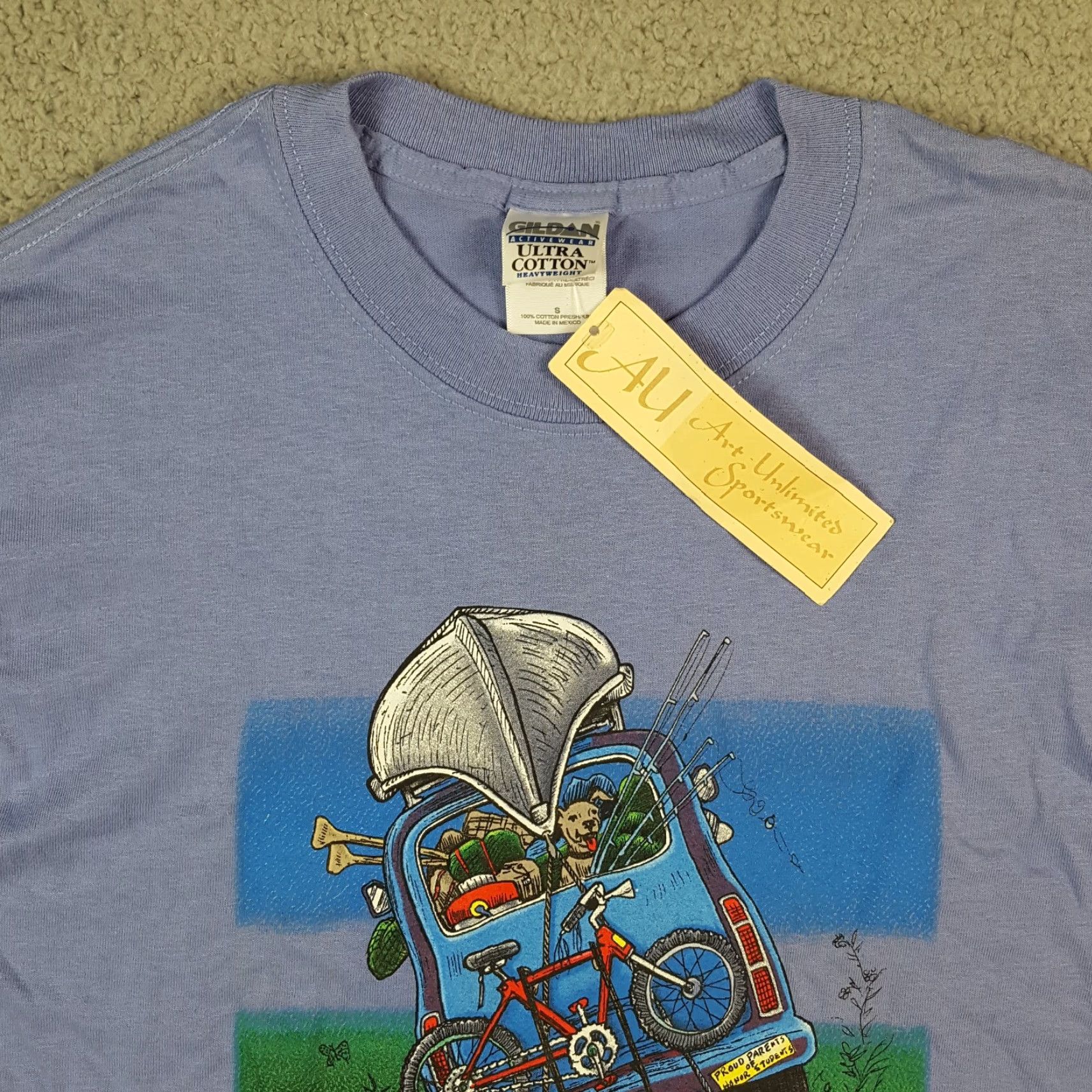 Gildan VINTAGE Gildan Camping Road Trip Funny T-Shirt Women’s Small Purple Retro Y2K Short Sleeve 90s Size S / US 4 / IT 40 - 2 Thumbnail