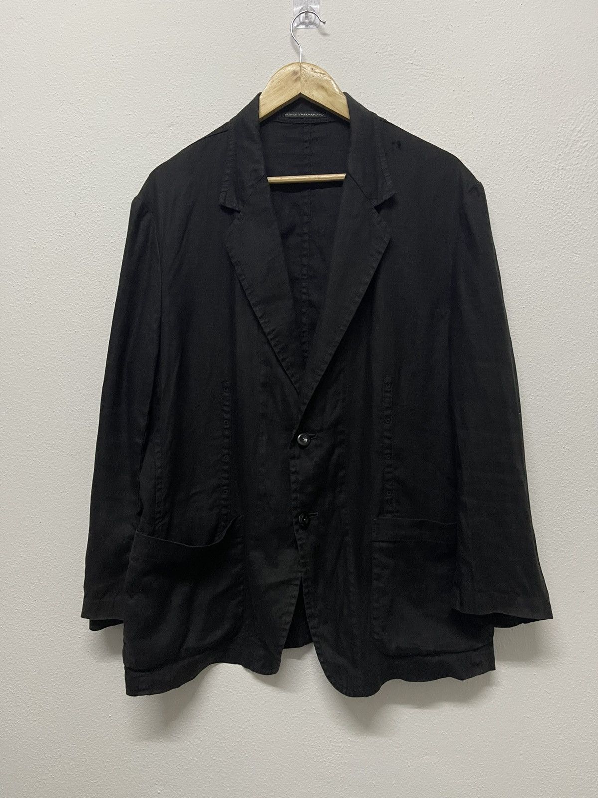 Yohji Yamamoto 80s YOHJI YAMAMOTO LINEN BLAZZER JACKET RARE Size L / US 10 / IT 46 - 1 Thumbnail