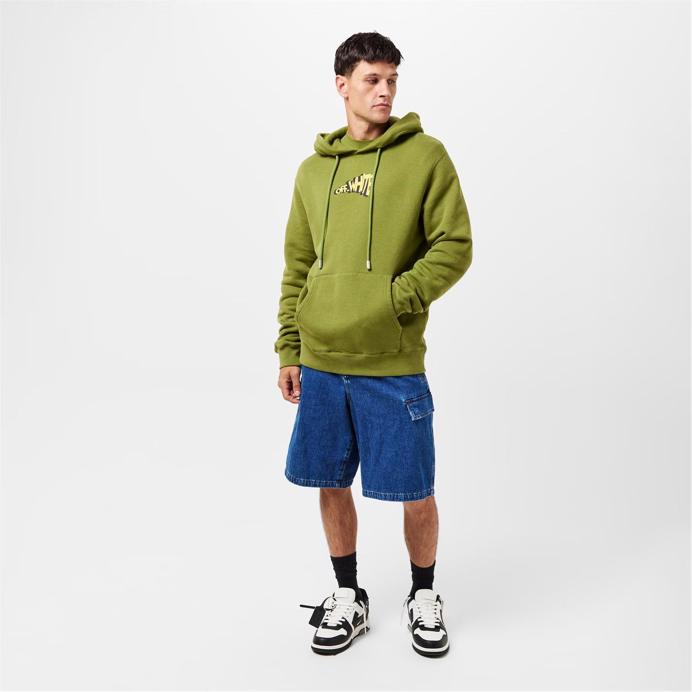 Off-White o1g2r1mq0226 Cartoon Arrows Slim Fit Hoodie In Green Size US M / EU 48-50 / 2 - 6 Thumbnail