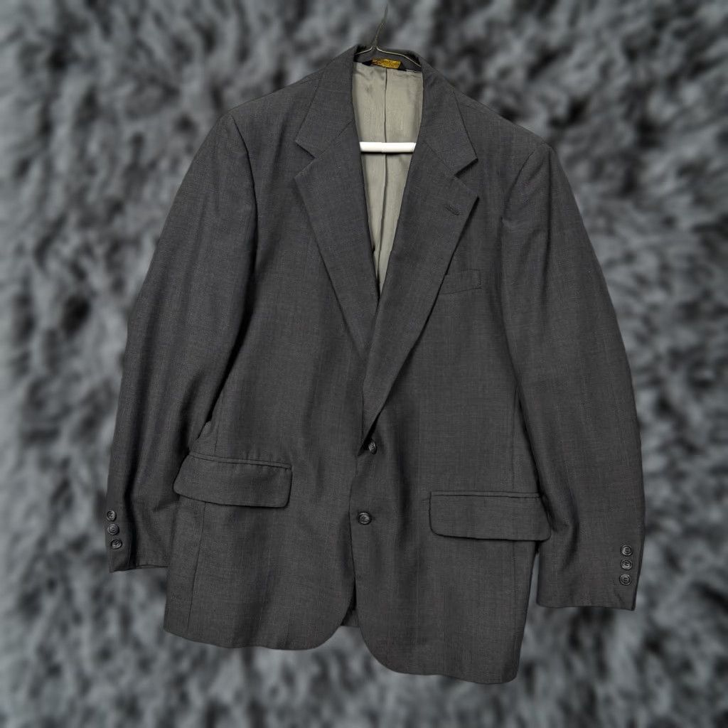 Vintage VINTAGE South Oak 2 Piece Suit Men's 43R Regular Dark Gray 37x29 Business Formal Notch Lapel 2 Button Vintage 80s-90s Size 46R - 1 Thumbnail