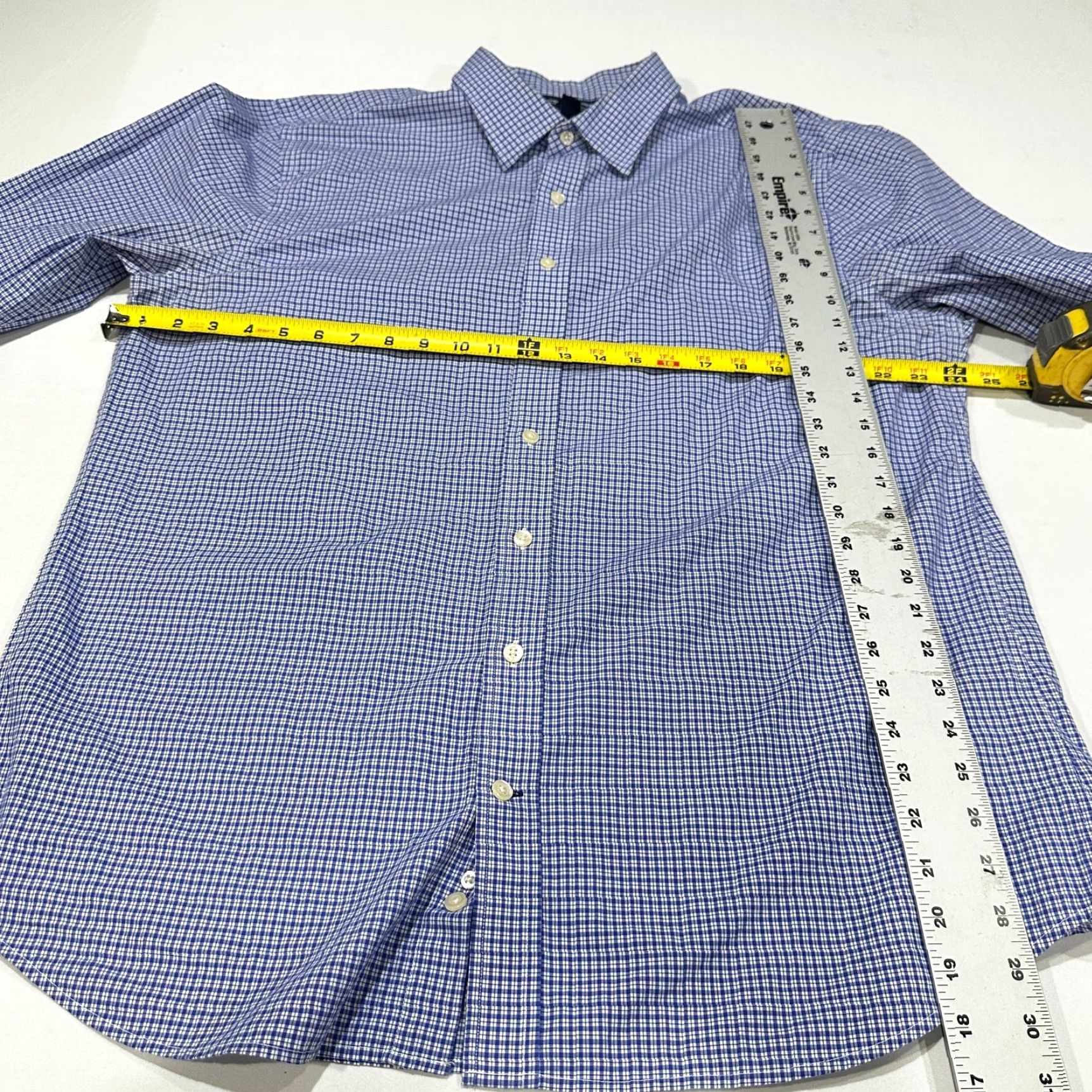 Gap Gap Button-Up Shirt Men 2XL Blue White Plaid Cotton Checkered Slim Fit Preppy Casual Business Shirt Size US XXL / EU 58 / 5 - 5 Thumbnail