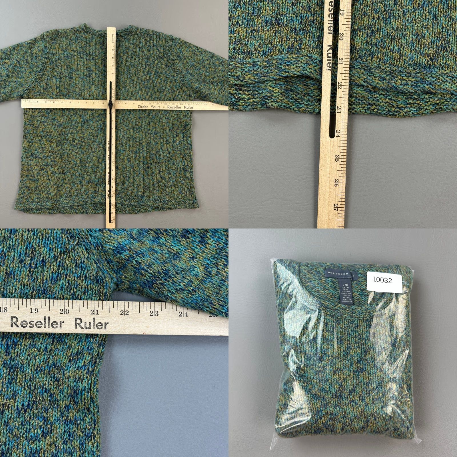 Vintage VINTAGE Northern Isles Sweater Women's Large Green Marled Knit Crewneck Pullover Size L / US 10 / IT 46 - 8 Thumbnail