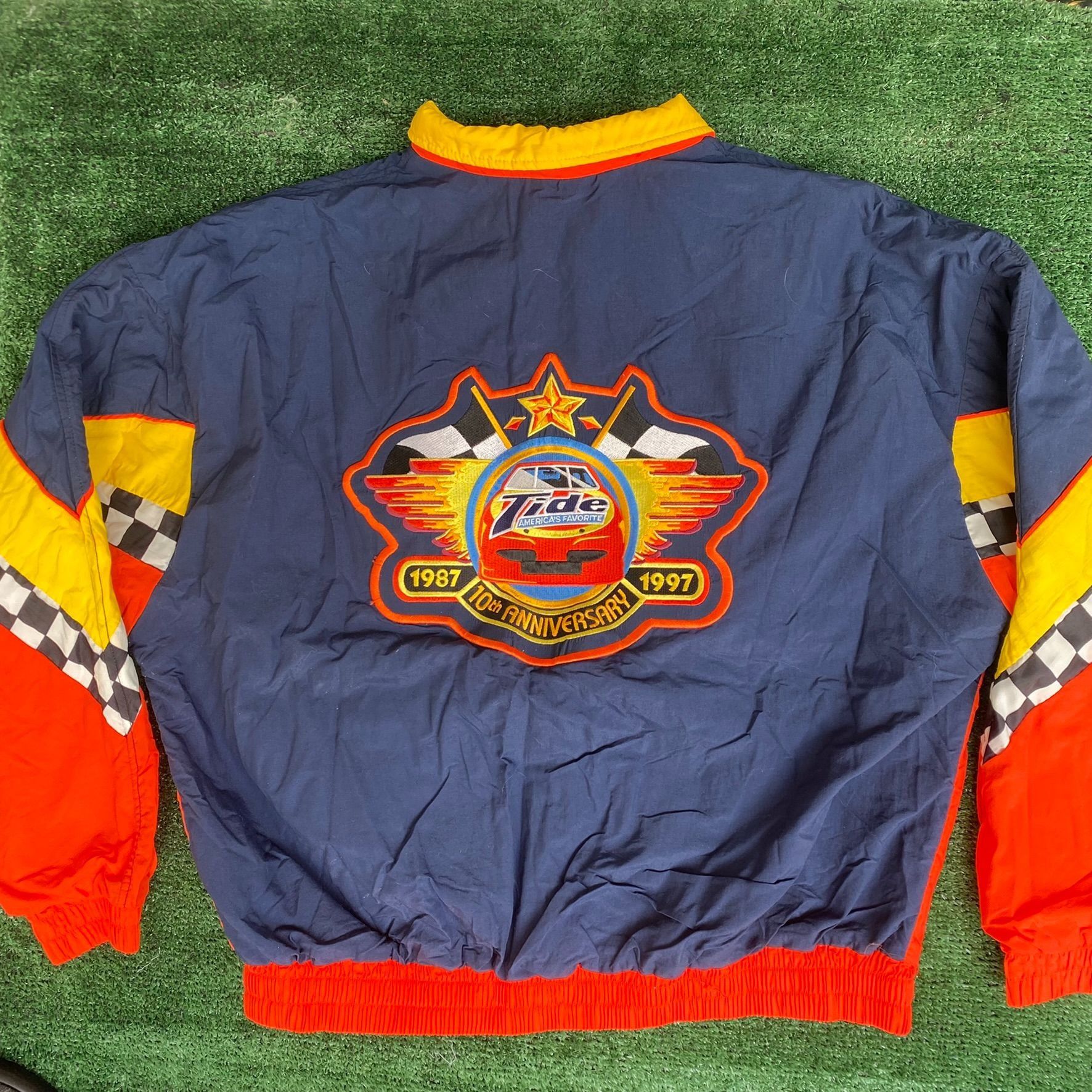 NASCAR Vintage 90s NASCAR Tide Racing Bomber Puffer Jacket Quilted Size US XL / EU 56 / 4 - 4 Thumbnail