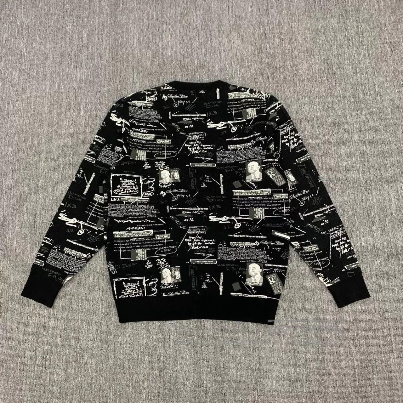 Dior Black Printed Long Sleeve Sweater. Size US L / EU 52-54 / 3 - 2 Thumbnail