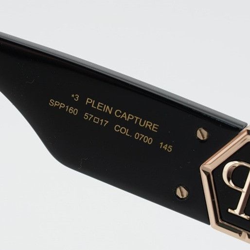 Philipp Plein Philipp Plein SPP160 0700 Sunglasses Black Square Frame Size ONE SIZE - 7 Thumbnail