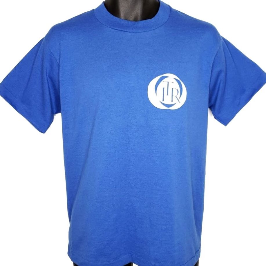 Fruit Of The Loom VINTAGE Fruit of the Loom T-Shirt Mens Medium Blue 100% Cotton Crew Neck Graphic Tee Information Technology Resources Inc 90s USA Size US M / EU 48-50 / 2 - 3 Thumbnail