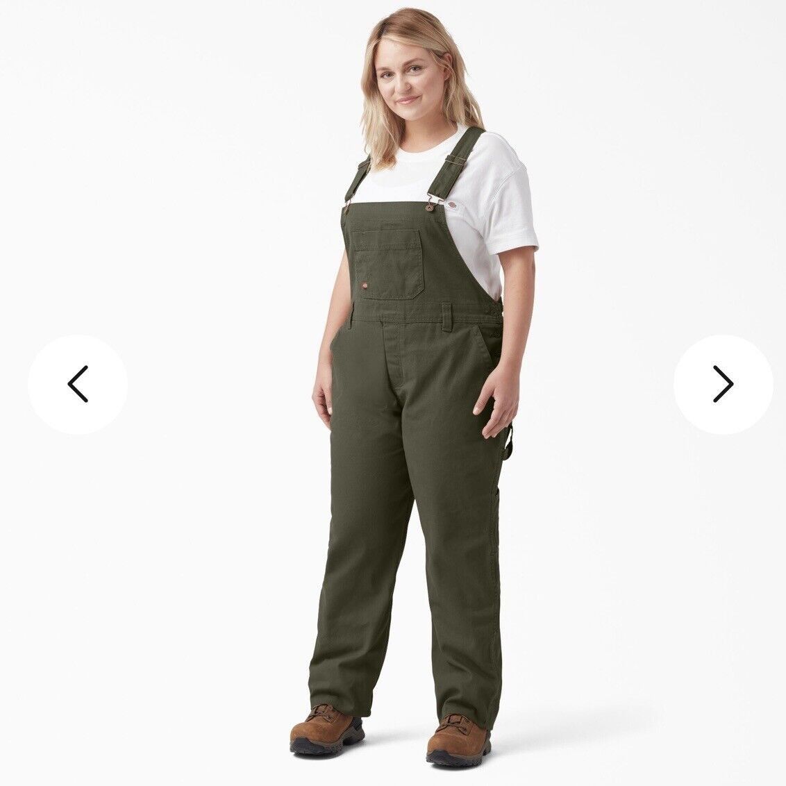 Dickies Bibs Overalls Womens Size 22 Green Relaxed Fit Strai