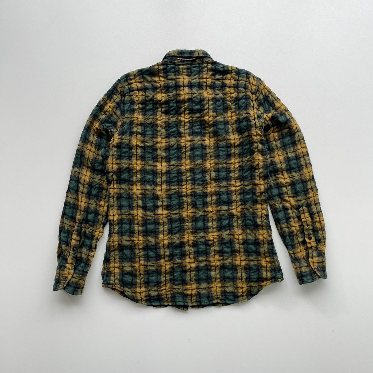 Glanshirt Glanshirt Waffle Cotton/Wool Checked Shirt Yellow/Green Rare Size US M / EU 48-50 / 2 - 3 Thumbnail
