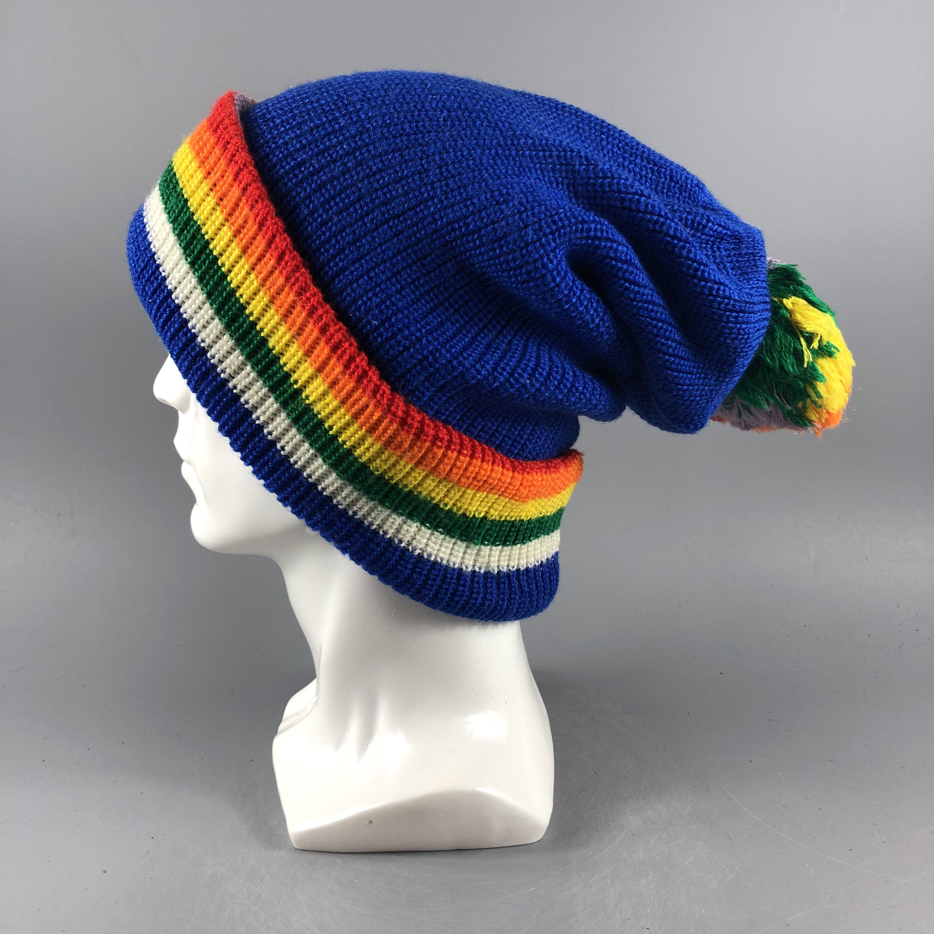 Japanese Brand × Vintage Rainbow Stripe Minimalist Beanie Snow Hat Snow Cap -D035 Size ONE SIZE - 2 Thumbnail