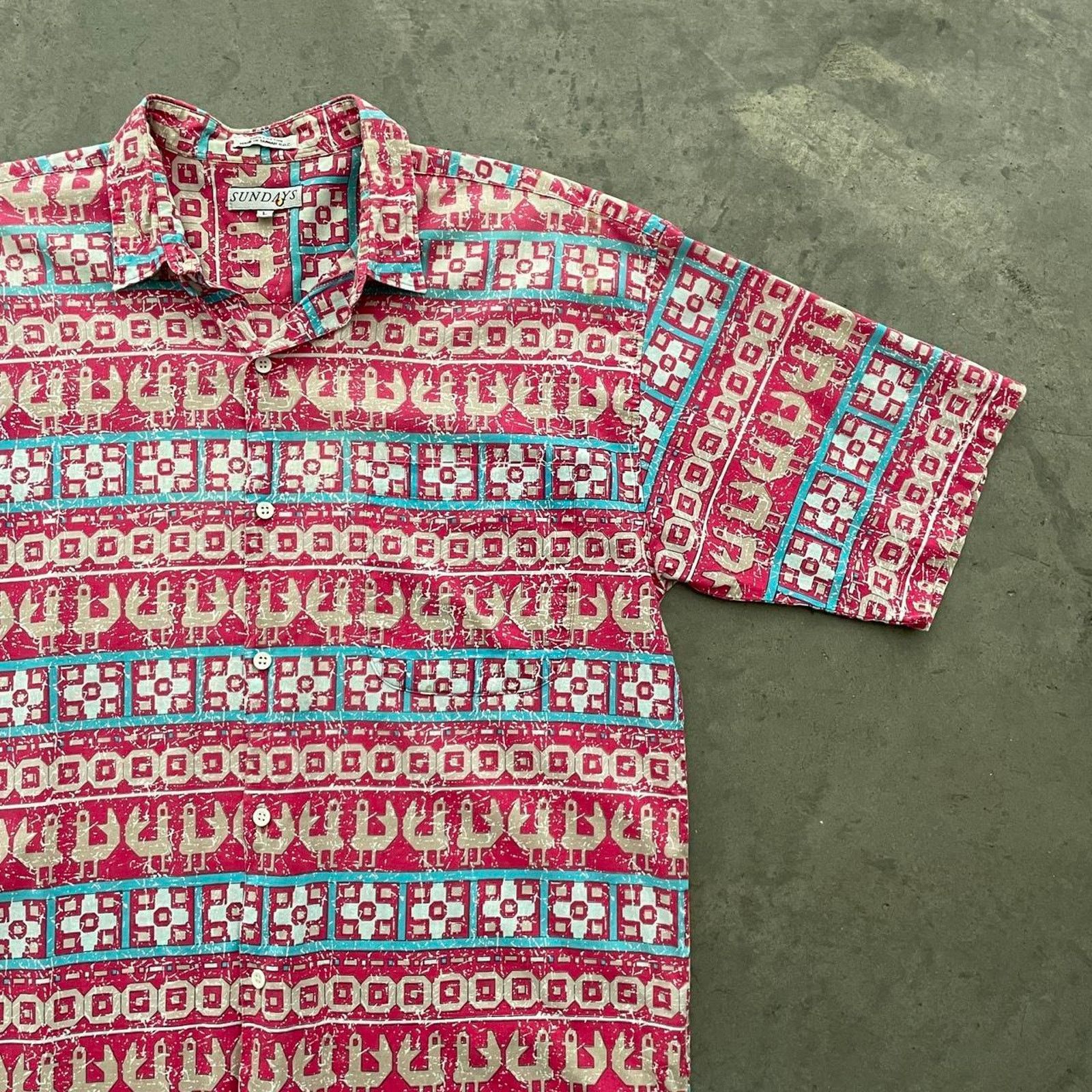 Vintage Vintage Sundays Fuchsia Patterned Button Up Shirt Size US L / EU 52-54 / 3 - 3 Thumbnail