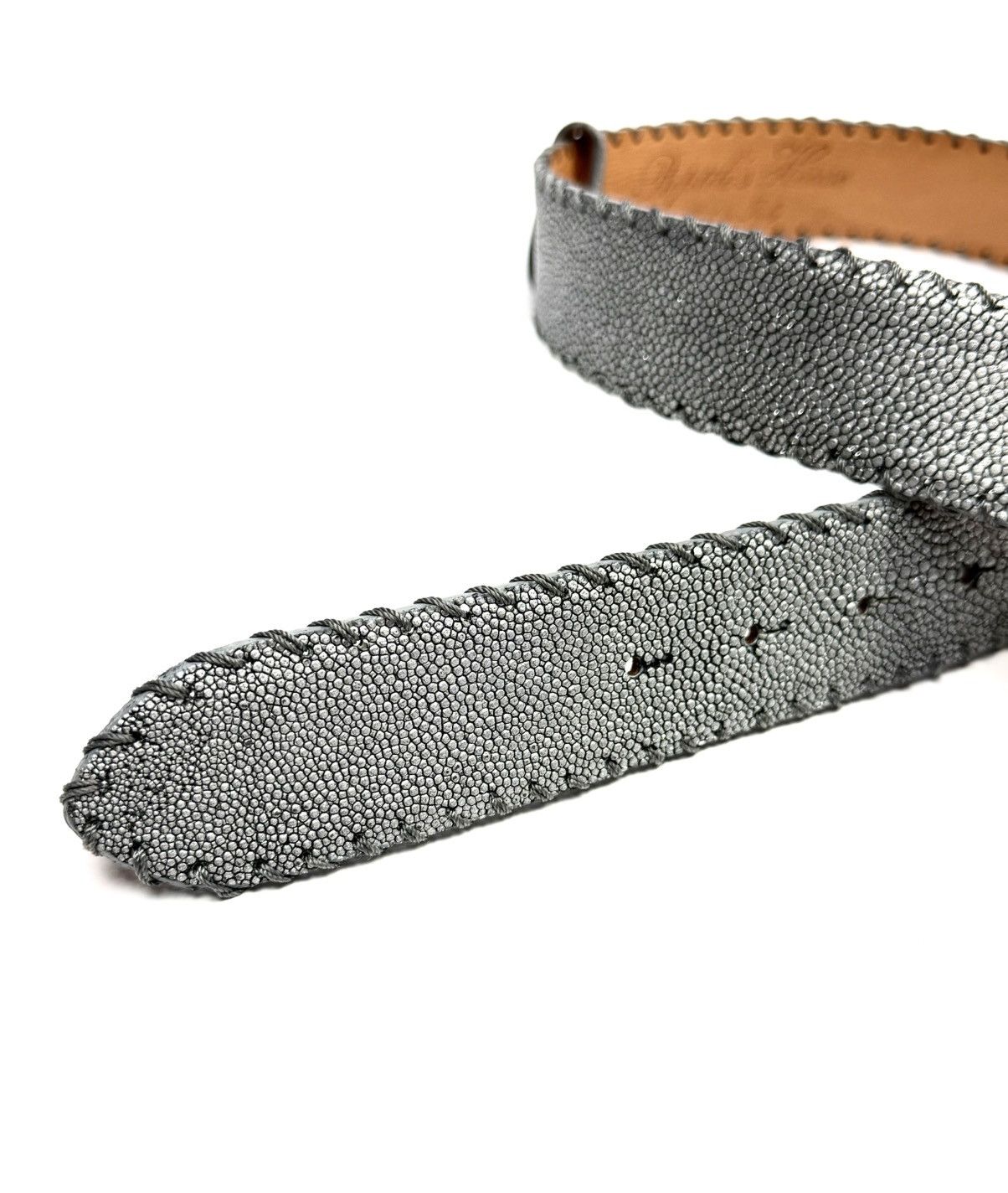 Genuine Leather Y2K Reptile’s House Stingray Leather Belt Italy McBling Size 30 - 10 Thumbnail