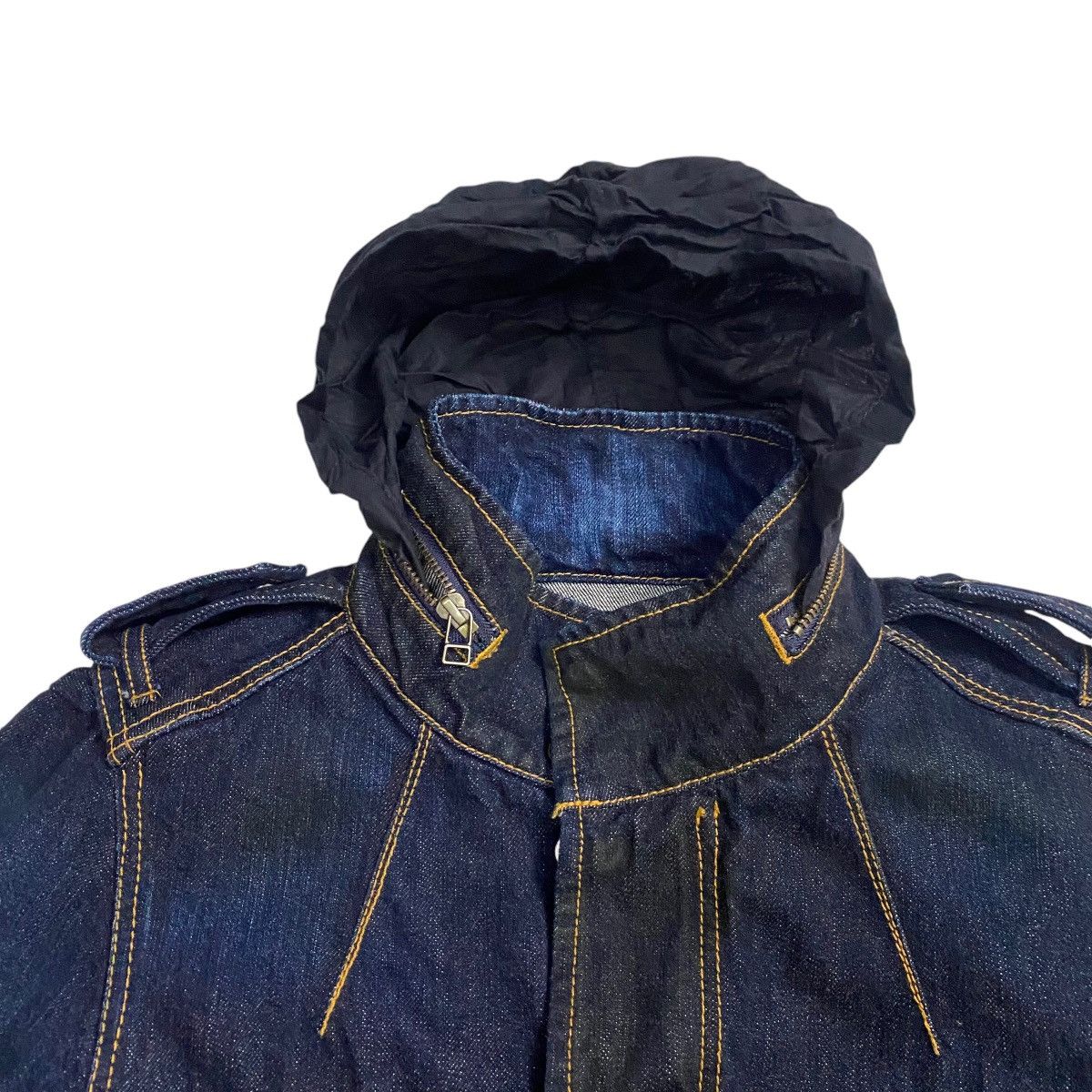 Japanese Brand Denim Bush Jacket Indigo Blue Size US S / EU 44-46 / 1 - 10 Thumbnail
