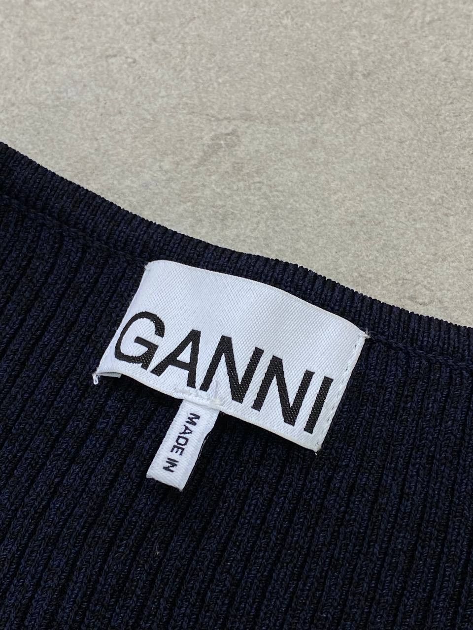 Ganni Ganni 2021 Melange Knit V-Neck Long Sleeve Mini Dress Size L / US 10 / IT 46 - 10 Thumbnail