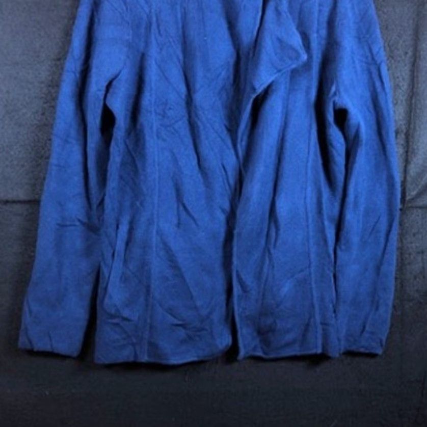Talbots VINTAGE Talbots Womens Sweater Cardigan Heavy Open Front Long Sleeve Pockets LP Blue, Petite, Knitt? Size L / US 10 / IT 46 - 5 Thumbnail