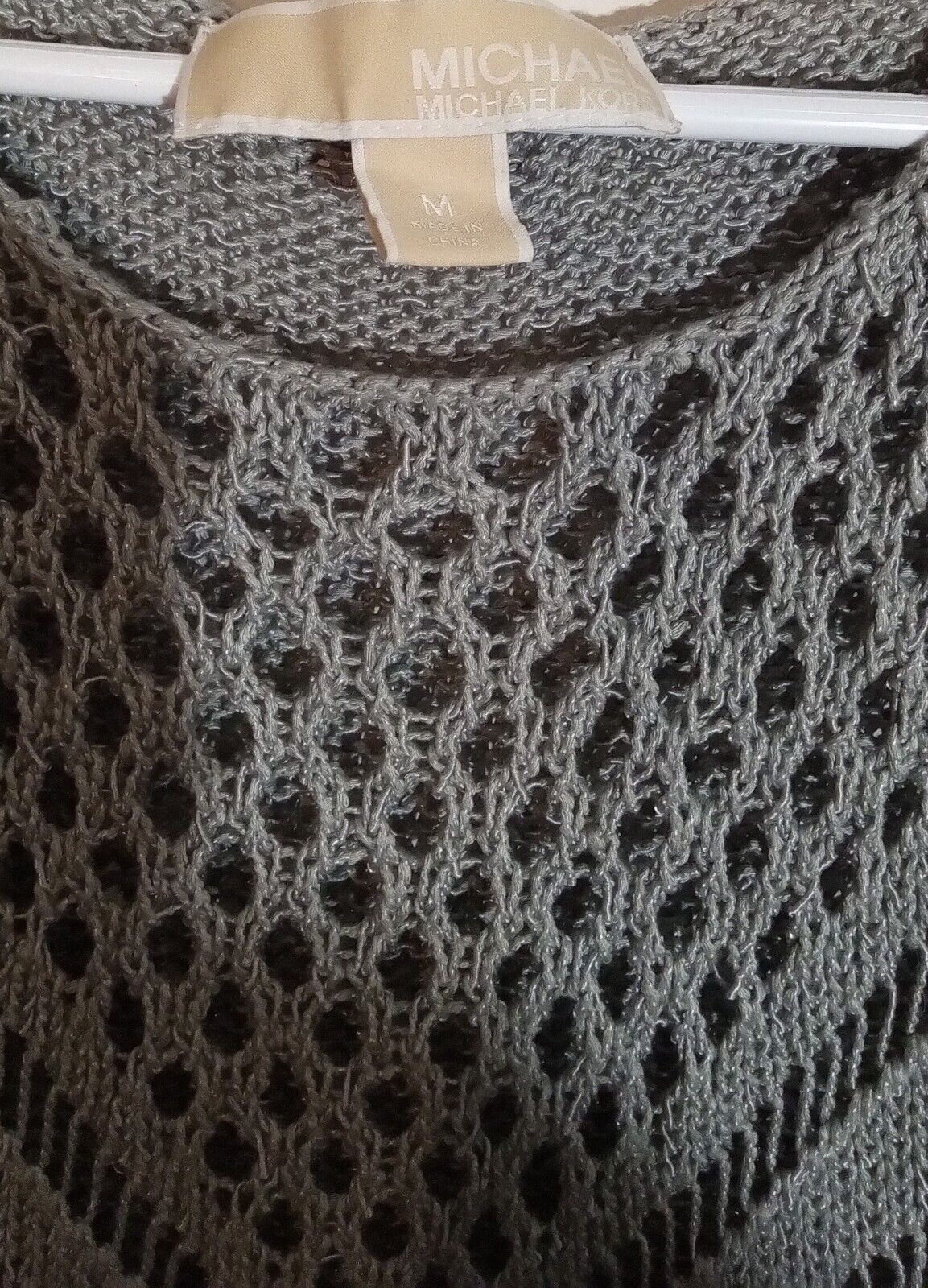 Michael Kors Michael Kors Open Weave Crochet Tunic Sweater Olive Medium Size M / US 6-8 / IT 42-44 - 4 Thumbnail