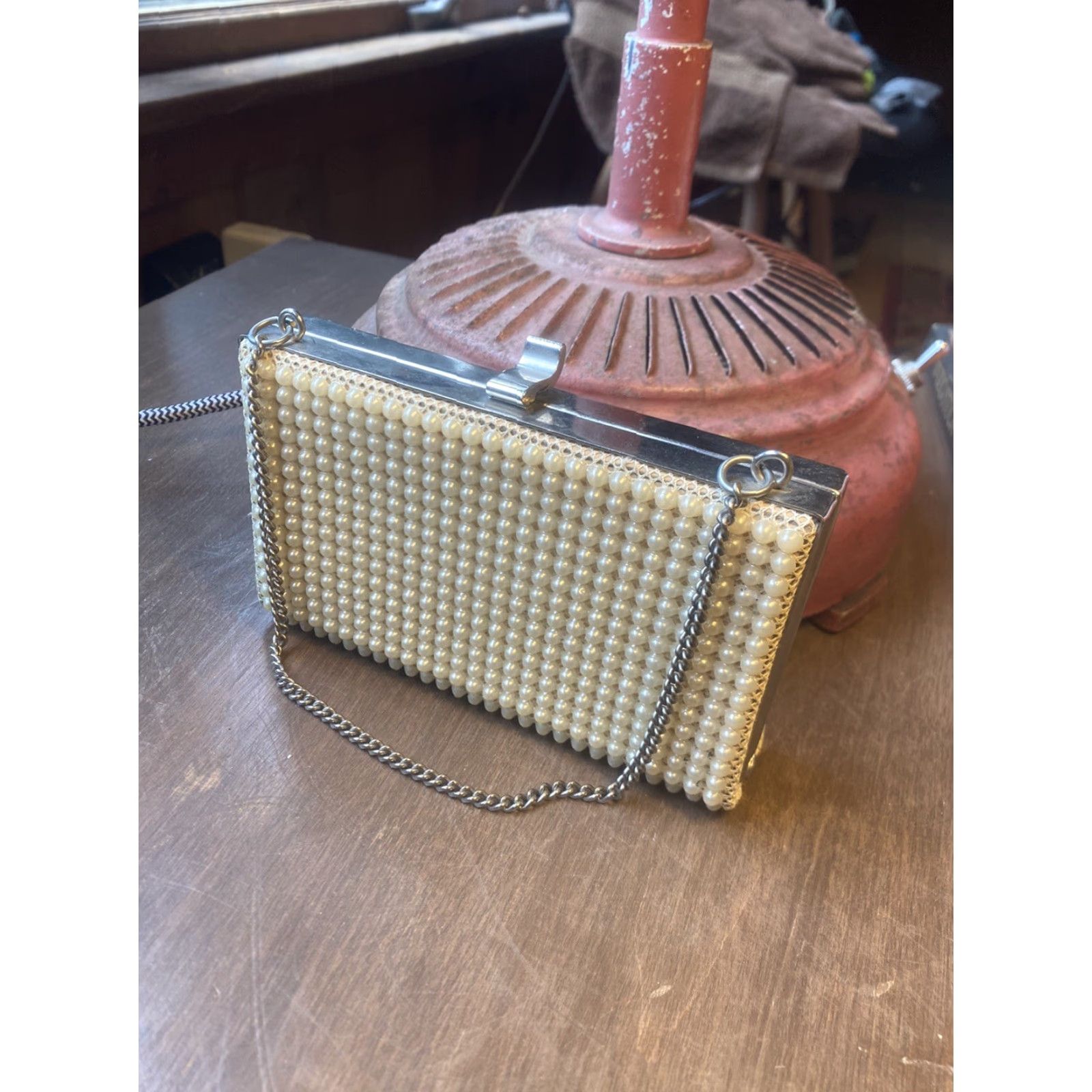 Vintage VINTAGE Faux Pearl Diamond Clutch Purse JR Purse Women Cocktail Bag Ladies Size ONE SIZE - 2 Thumbnail