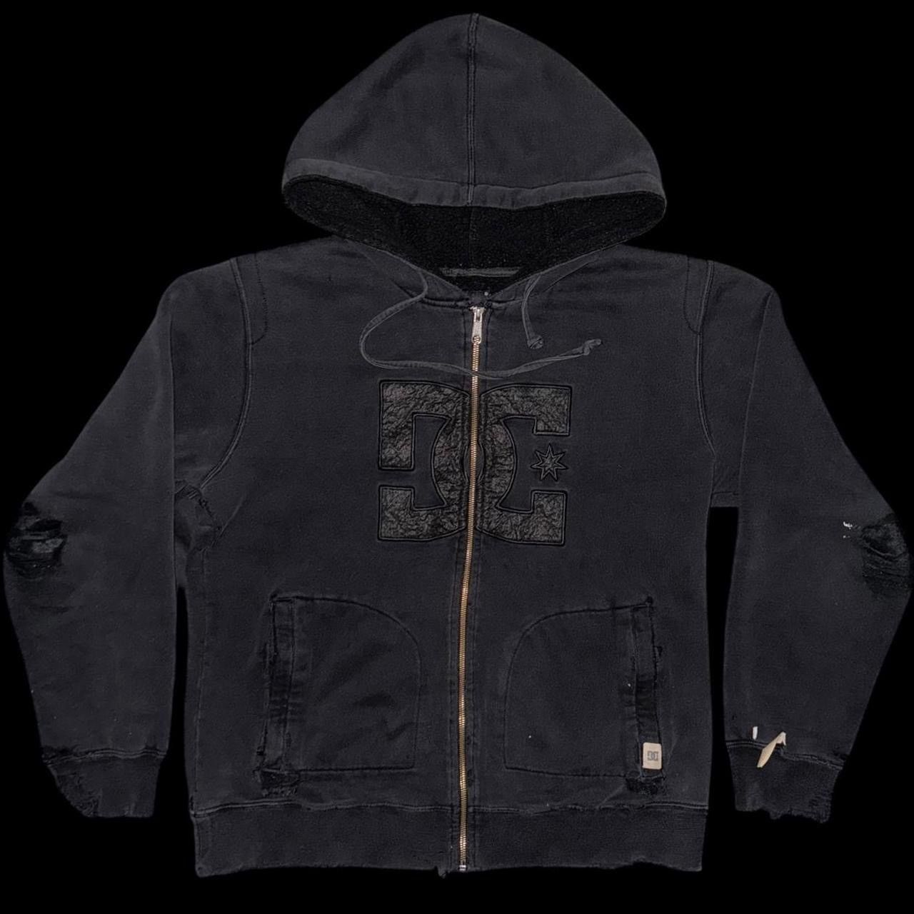 DC Vintage Y2K DC Shoe Co. Heavy Lined Trash Goth Zip Up Hoodie Size US M / EU 48-50 / 2 - 2 Thumbnail