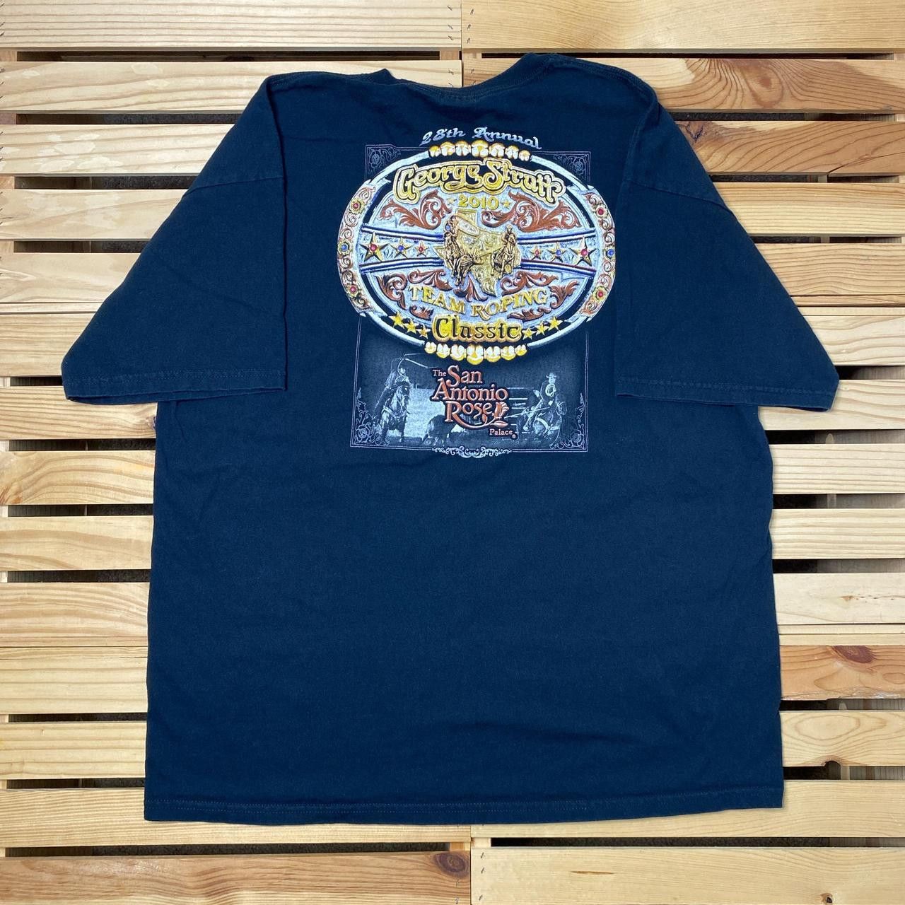 Gildan George Strait Team Roping 2010 Black Rodeo Tee Size XL Size US XL / EU 56 / 4 - 2 Thumbnail