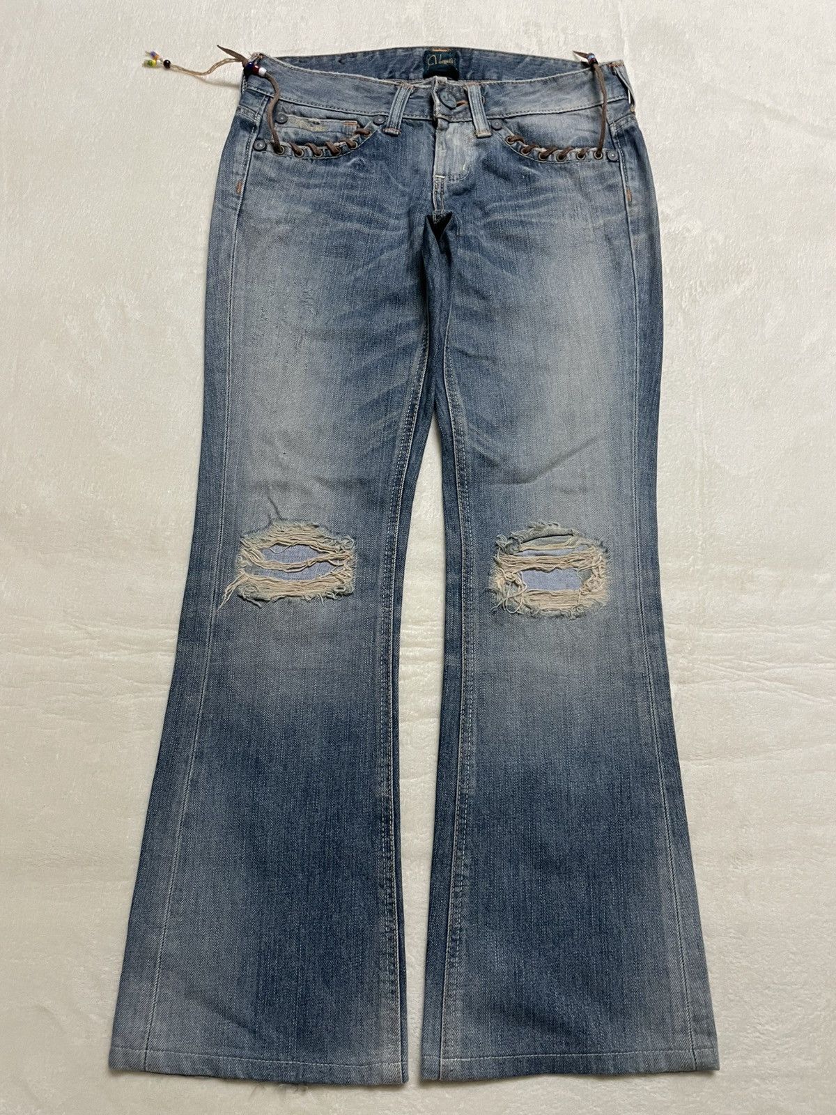 Edwin Vintage Edwin Boot Cut Distressed Ripped Denim Jeans Size US 30 / EU 46 - 1 Thumbnail