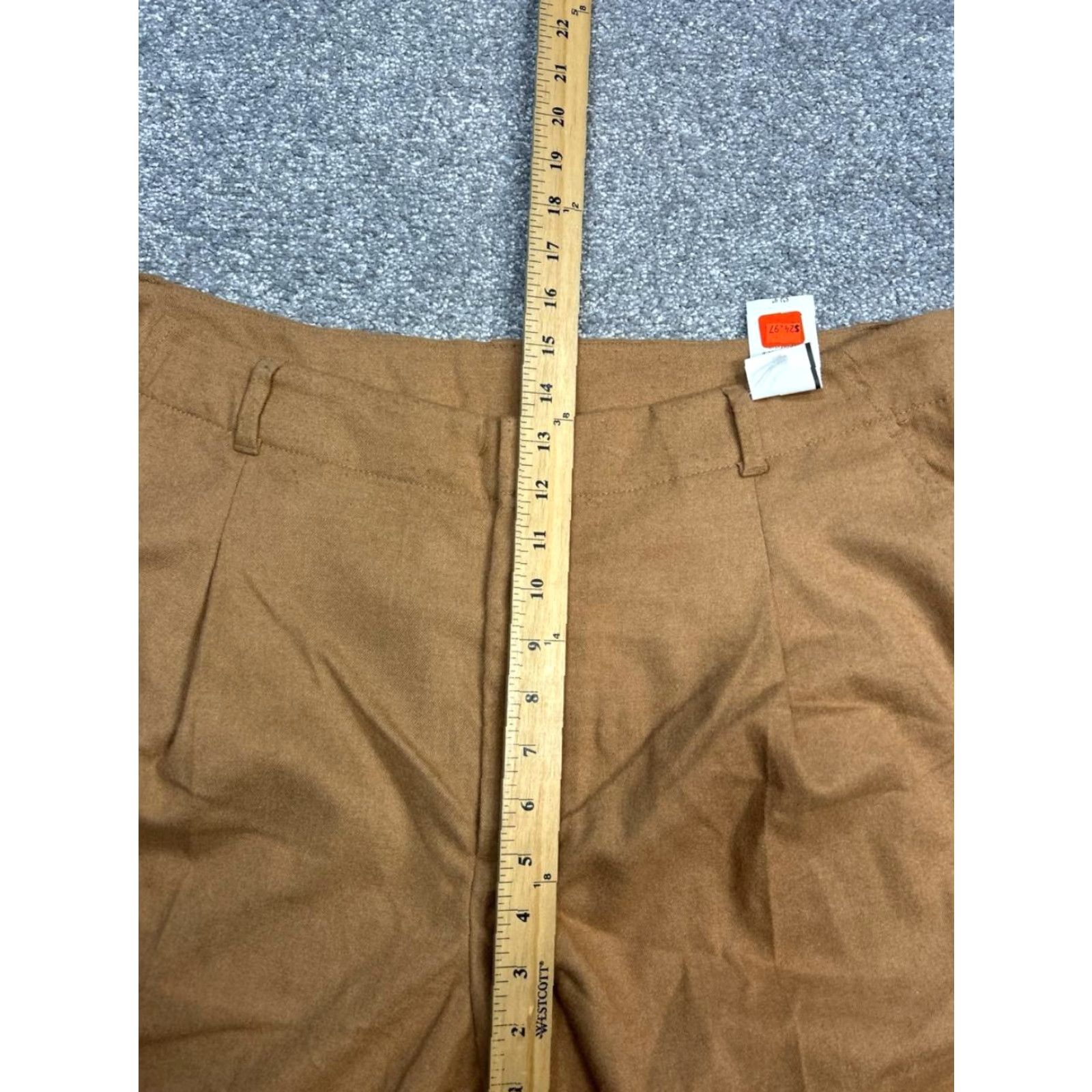 Gap Gap Dress Pants Womens 18 Brown Stretch Pleated High Rise Straight Leg Business Casual Dress Pants Womens 18 Brown Gap Size 40" / US 18 - 5 Thumbnail