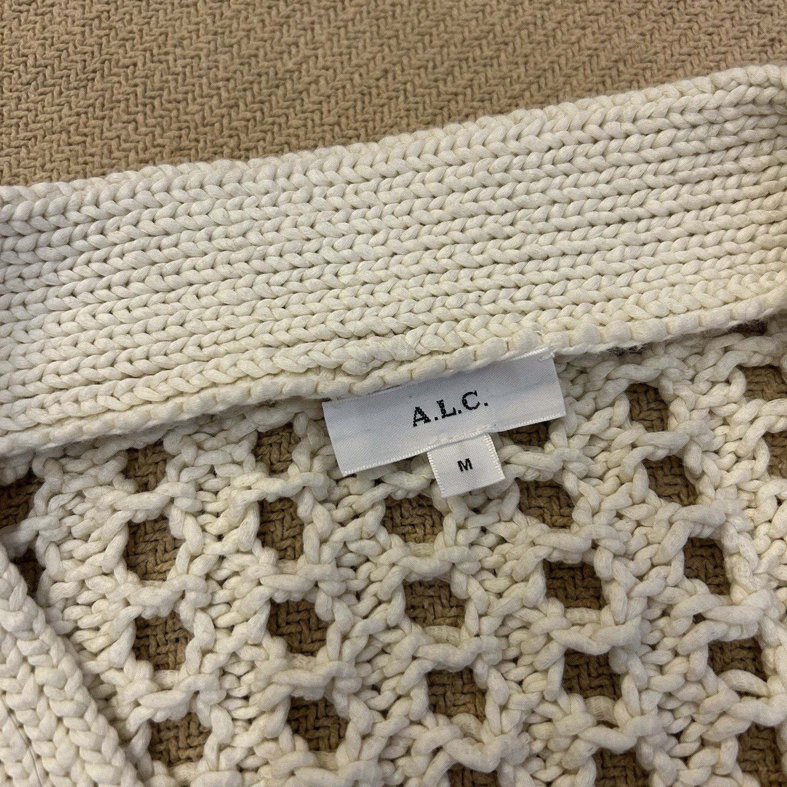 A.L.C. ALC Drew Open Knit Ivory Cardigan Sweater Medium Size M / US 6-8 / IT 42-44 - 3 Thumbnail