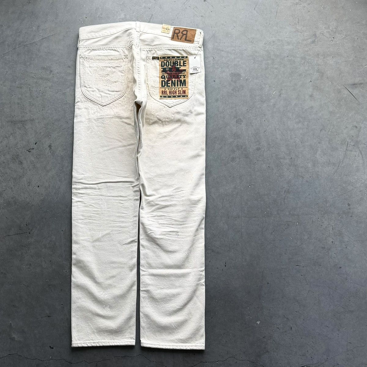 RRL Ralph Lauren RRL RALPH LAUREN HIGH SLIM REPAIRED NATURAL JEANS 33x30 NWT Size US 33 - 7 Thumbnail