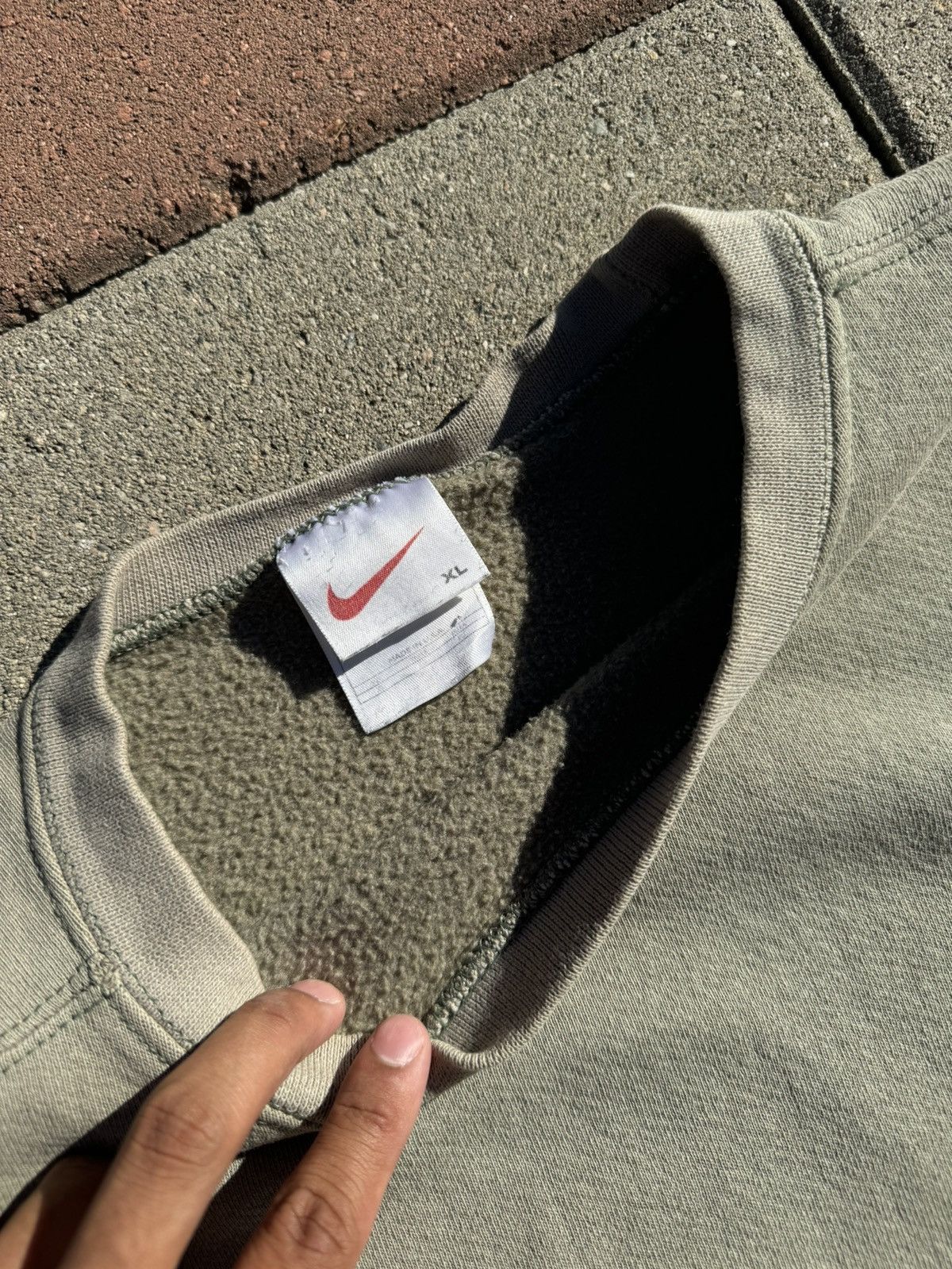 Nike × Vintage Vintage 90s Nike Swoosh Crewneck Earth Tone Size US XL / EU 56 / 4 - 7 Thumbnail