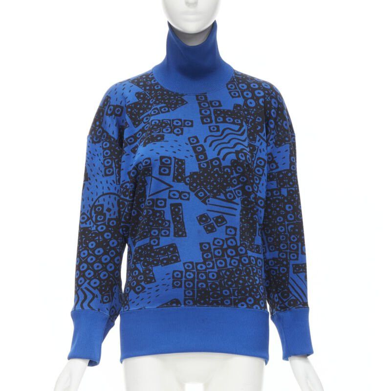 Issey Miyake ISSEY MIYAKE 1980's Vintage blue black illustration print turtleneck sweater M Size M / US 6-8 / IT 42-44 - 1 Thumbnail