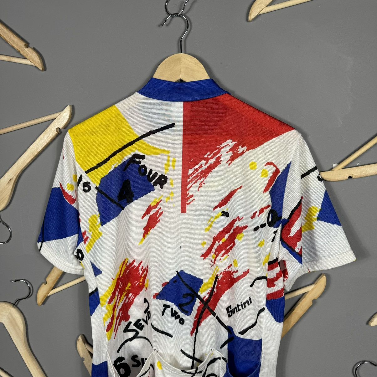 Vintage Vintage 90s SMS Santini Cycling Jersey Size US XL / EU 56 / 4 - 2 Thumbnail