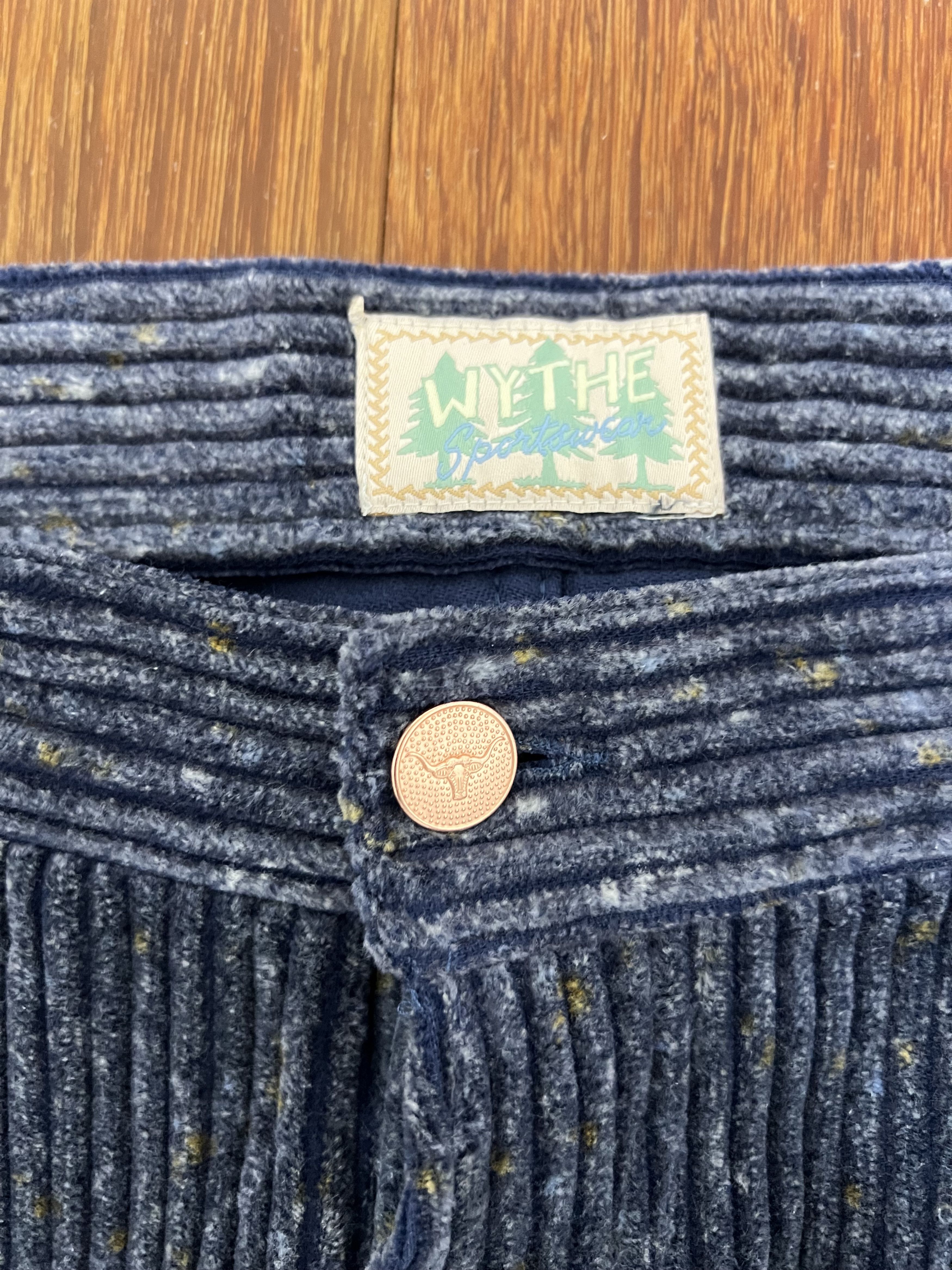 WYTHE 💚 Wythe Italian Donegal Corduroy Five Pocket Pants Blue Size US 34 / EU 50 - 8 Thumbnail