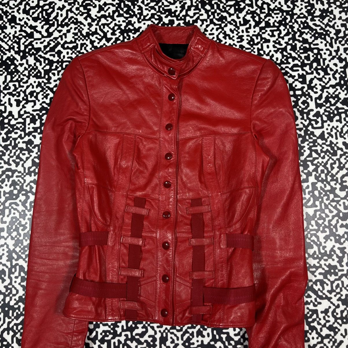 Japanese Brand Vintage Y2K Japanese Leather Jacket With Straps Moto Style Size S / US 4 / IT 40 - 5 Thumbnail