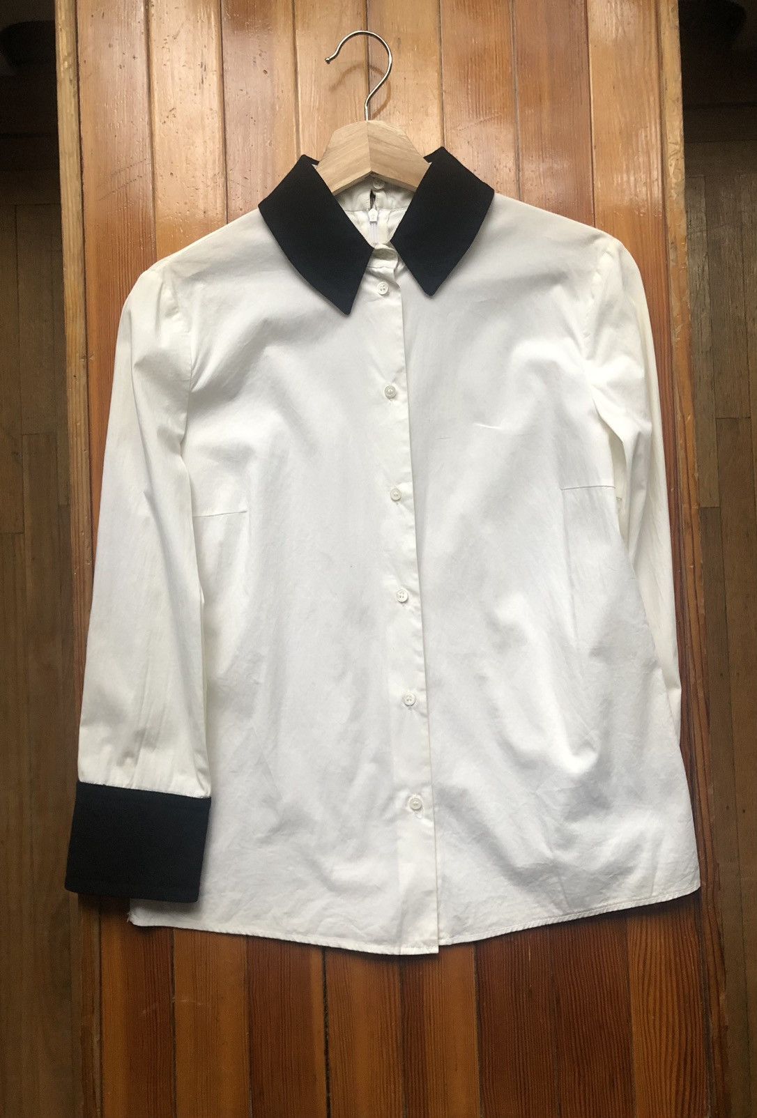Jil Sander Jil Sander Navy Contrast Collar Blouse Size XS / US 0-2 / IT 36-38 - 12 Thumbnail