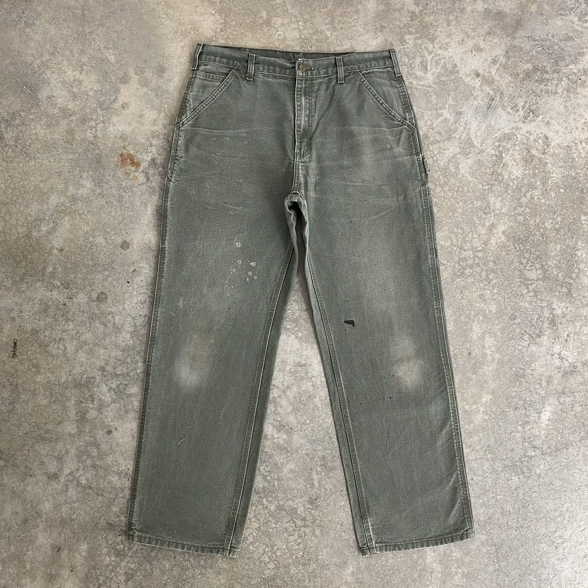 Carhartt Vintage Carhartt Faded Moss Green Carpenter Work Pants Size US 34 / EU 50 - 3 Thumbnail