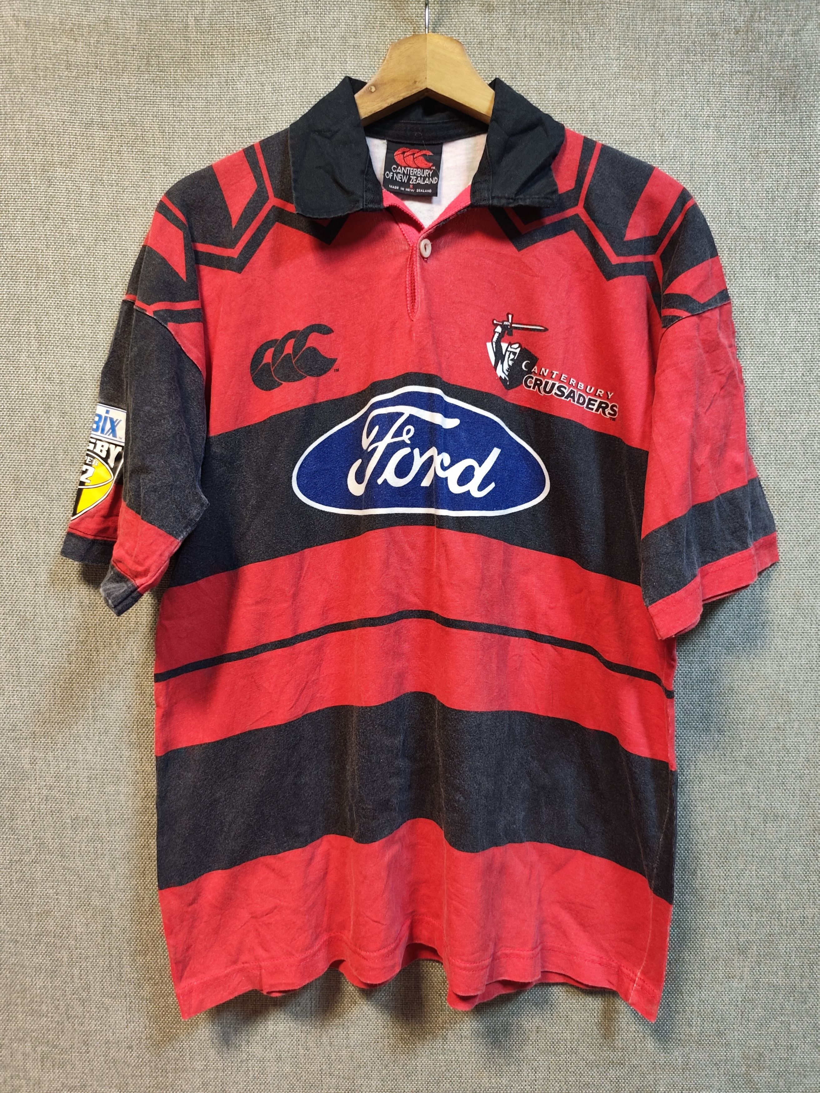 Canterbury of New Zealand Vintage 90s Canterbury Crusader Rugby Temek Polo Shirt Size US L / EU 52-54 / 3 - 1 Thumbnail