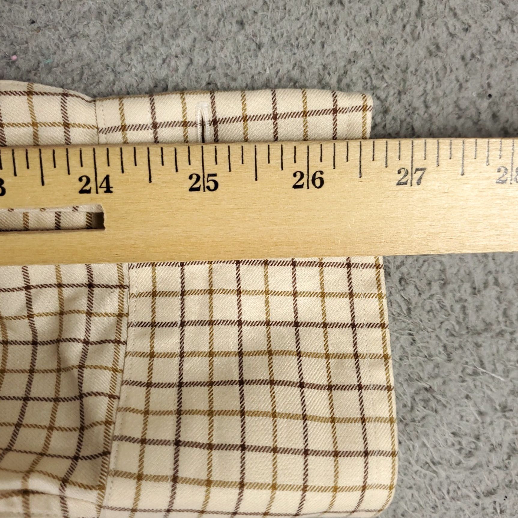 Ralph Lauren Ralph Lauren Dress Shirt Mens 15.5 Beige Check Long Sleeve Button-Down Regular Fit Size 40R - 6 Thumbnail