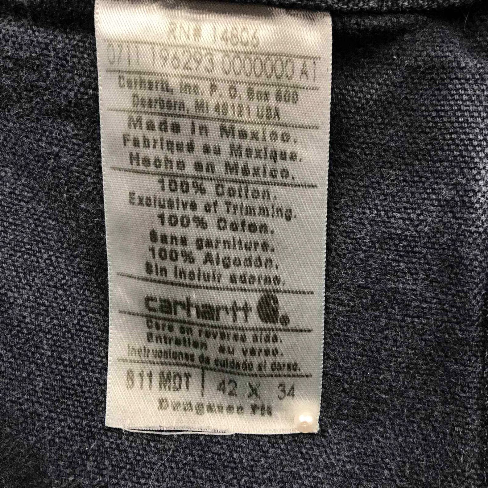 Carhartt Carhartt Pants Men's Size 42X34 Washed Loose Fit Navy B11 Size ONE SIZE - 3 Thumbnail