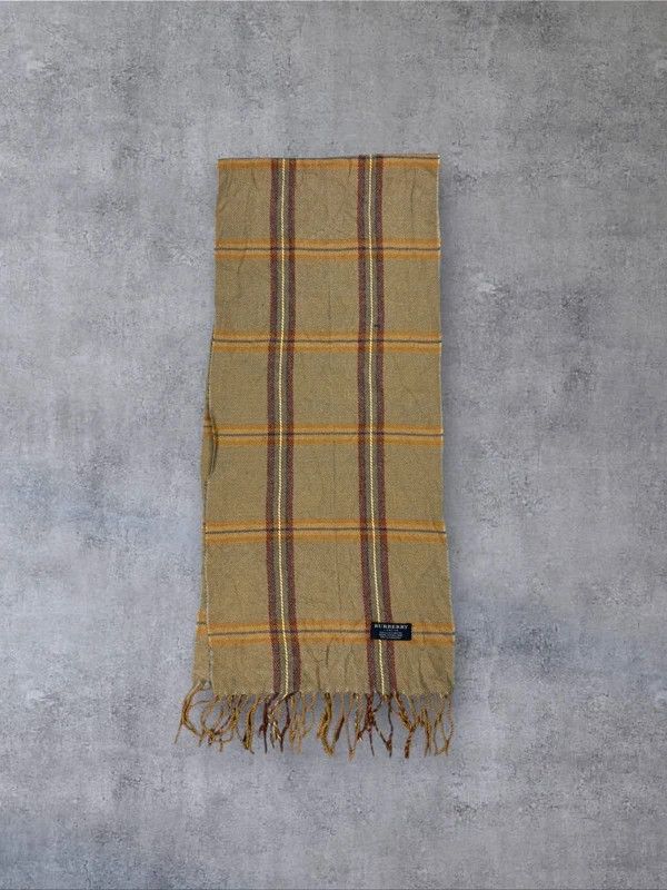 Burberry Vintage Burberry scarf beige cashmere pattern Size ONE SIZE - 4 Thumbnail