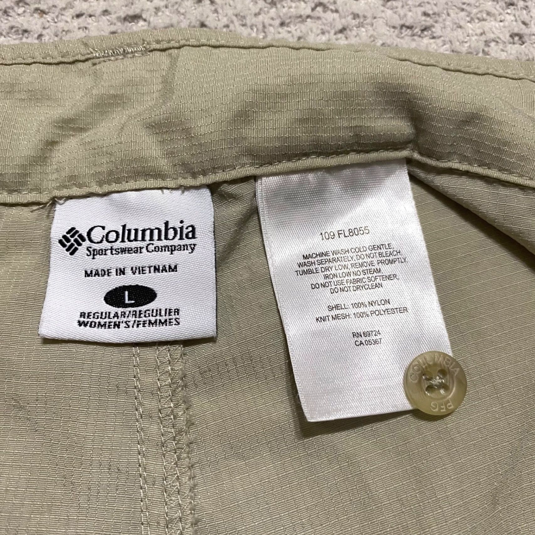Vintage Columbia PFG Womens Pants Casual Cargo Beig e Convertible Straight PFG Nylon 34” Inseam 30" Rise High Regular Size L Womens Size 36" / US 14 / IT 50 - 3 Thumbnail