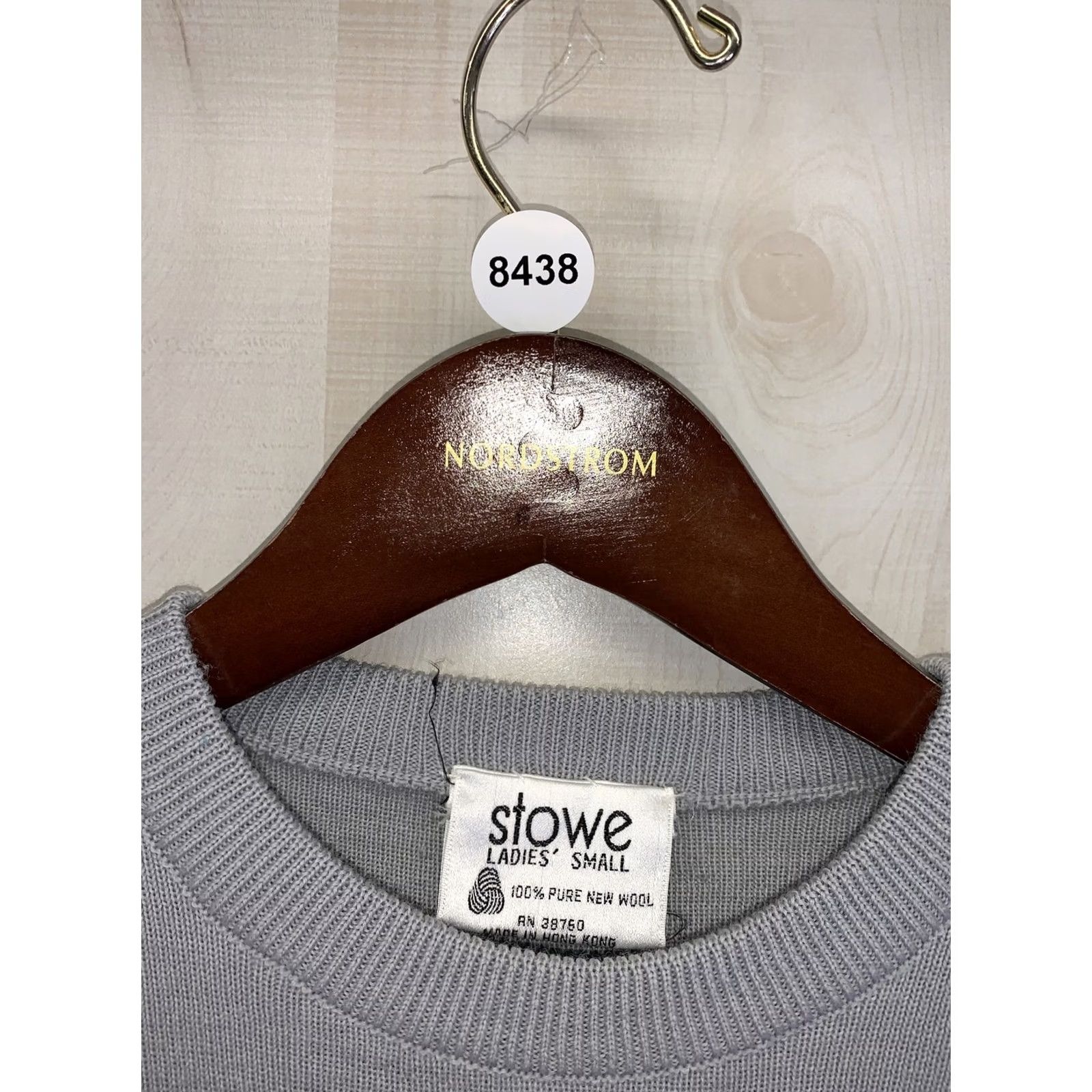 Vintage VINTAGE Stowe Shirt Ladies Small 1980s Wool Knit Sweater Top Gray Blue Womens Size S / US 4 / IT 40 - 2 Thumbnail