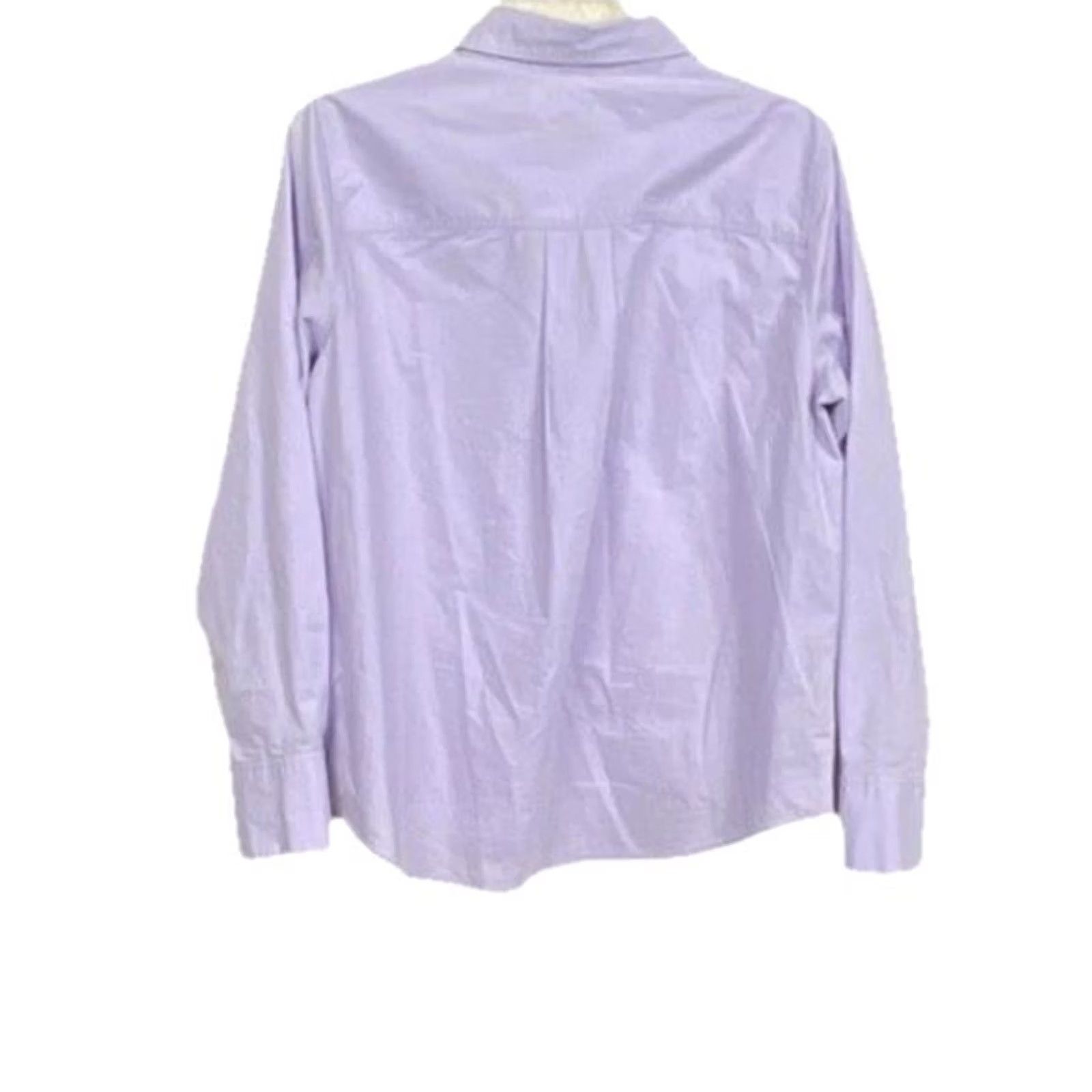 Banana Republic Banana Republic Women M Orchid Petal Lilac 100% Cotton Button Front Shirt Size M / US 6-8 / IT 42-44 - 8 Thumbnail