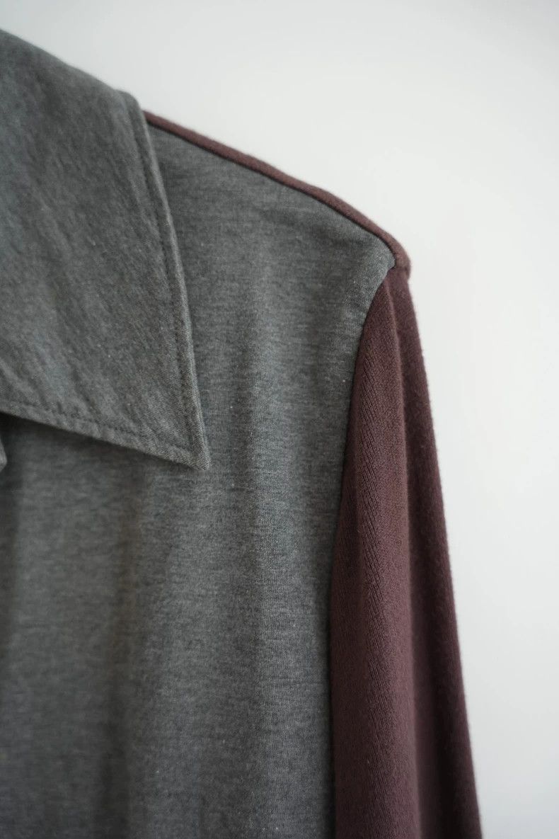 Yohji Yamamoto Yohji Yamamoto Yohji Yamamoto Gray Brown Combined Shirt Size US M / EU 48-50 / 2 - 6 Thumbnail