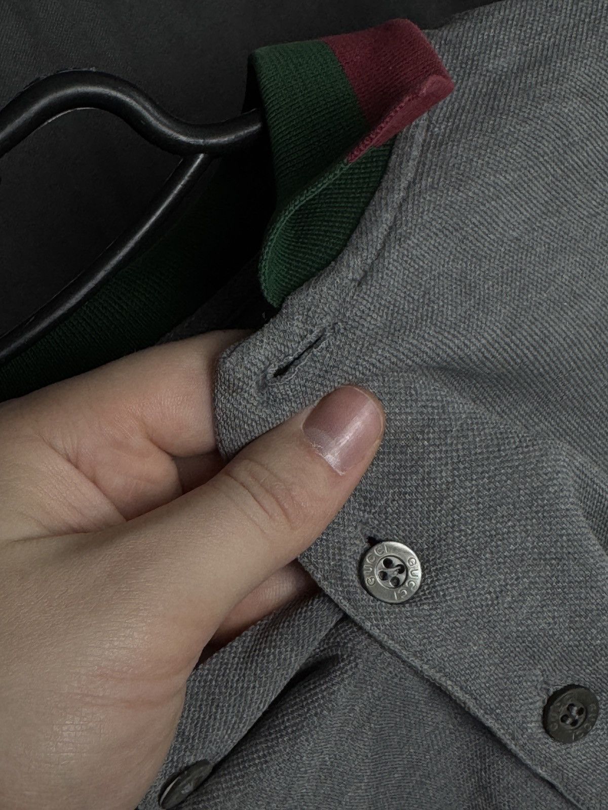 Gucci Polo Shirt with Signature Green and Red Web Collar