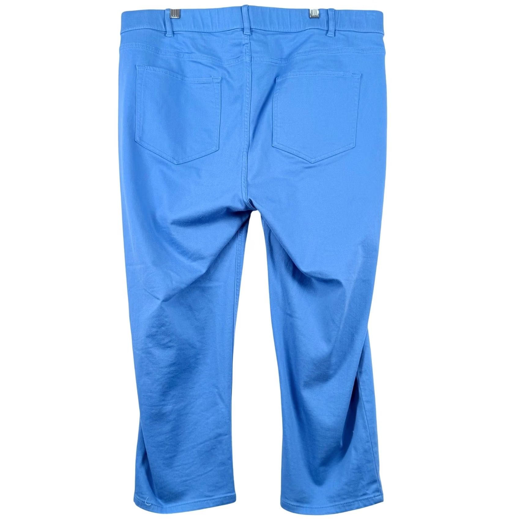 J. Jill J. Jill Womens 18W High-Rise Cropped Denim Pants Stretch Straight Blue 5-Pocket Plus Size Mens Womens Girls Size 40" / US 18 - 2 Thumbnail