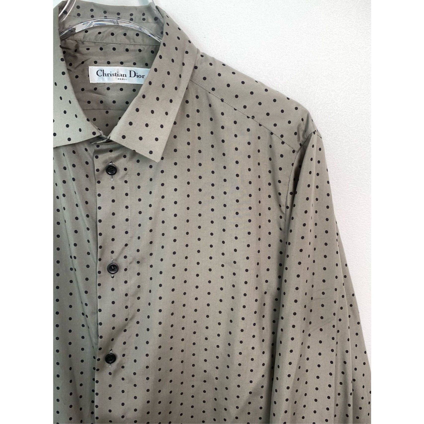 Christian Dior Monsieur Christian Dior Mens Silk Polka Dot Long Sleeve Shirt Gray Si Size US XS / EU 42 / 0 - 5 Thumbnail