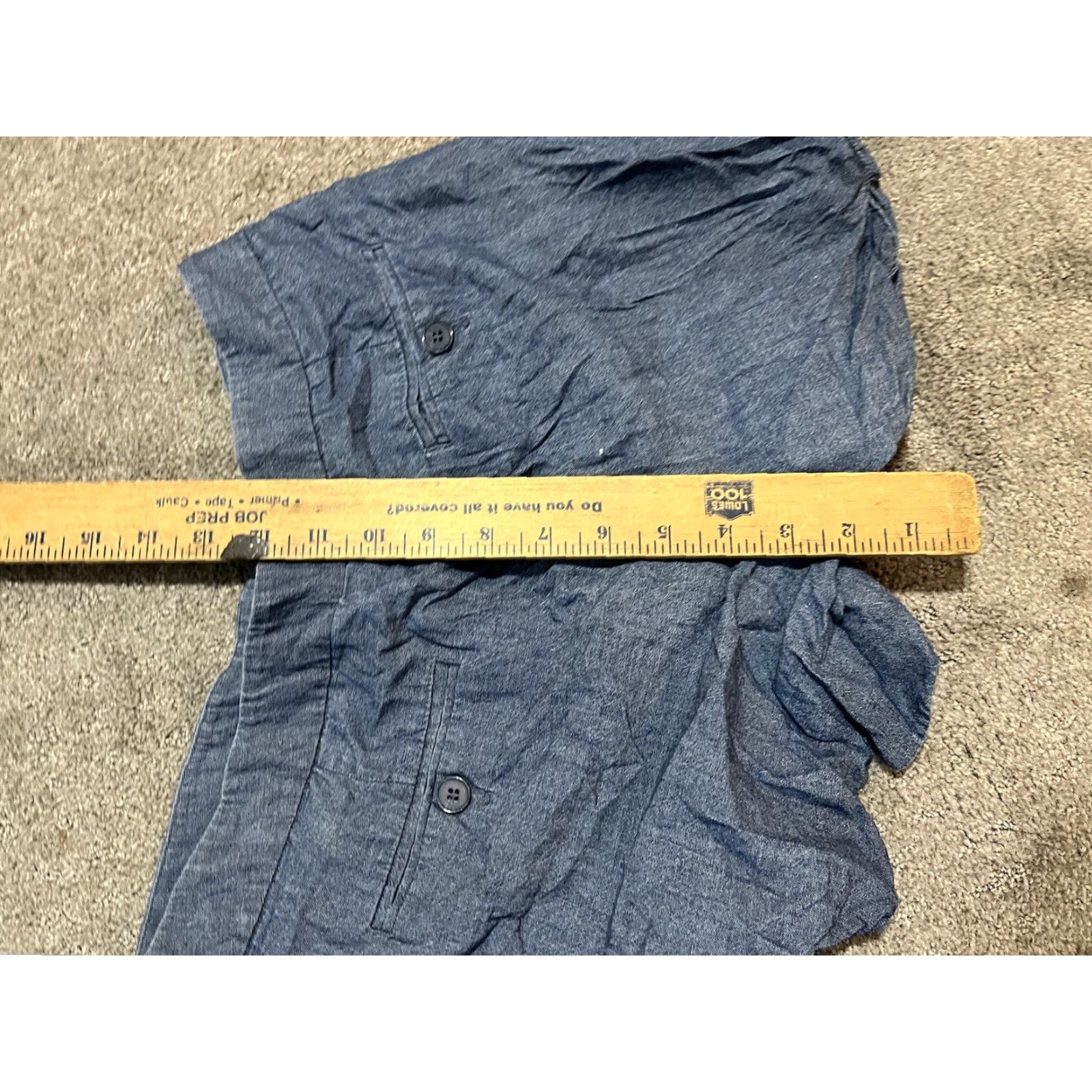 Vintage Kenar Women’s Blue Chambray Shorts Size 6 Women Shorts Casual Walking Style Summer Cotton Nylon Spandex Flat Cuffed Size 28" / US 6 / IT 42 - 4 Thumbnail