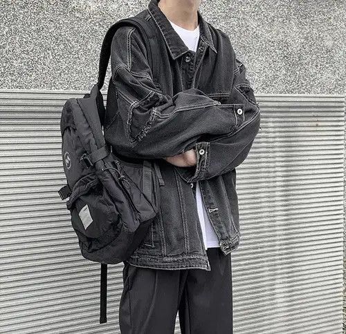 Other Retro Black Oversized Harajuku Denim Jacket Size US L / EU 52-54 / 3 - 4 Thumbnail