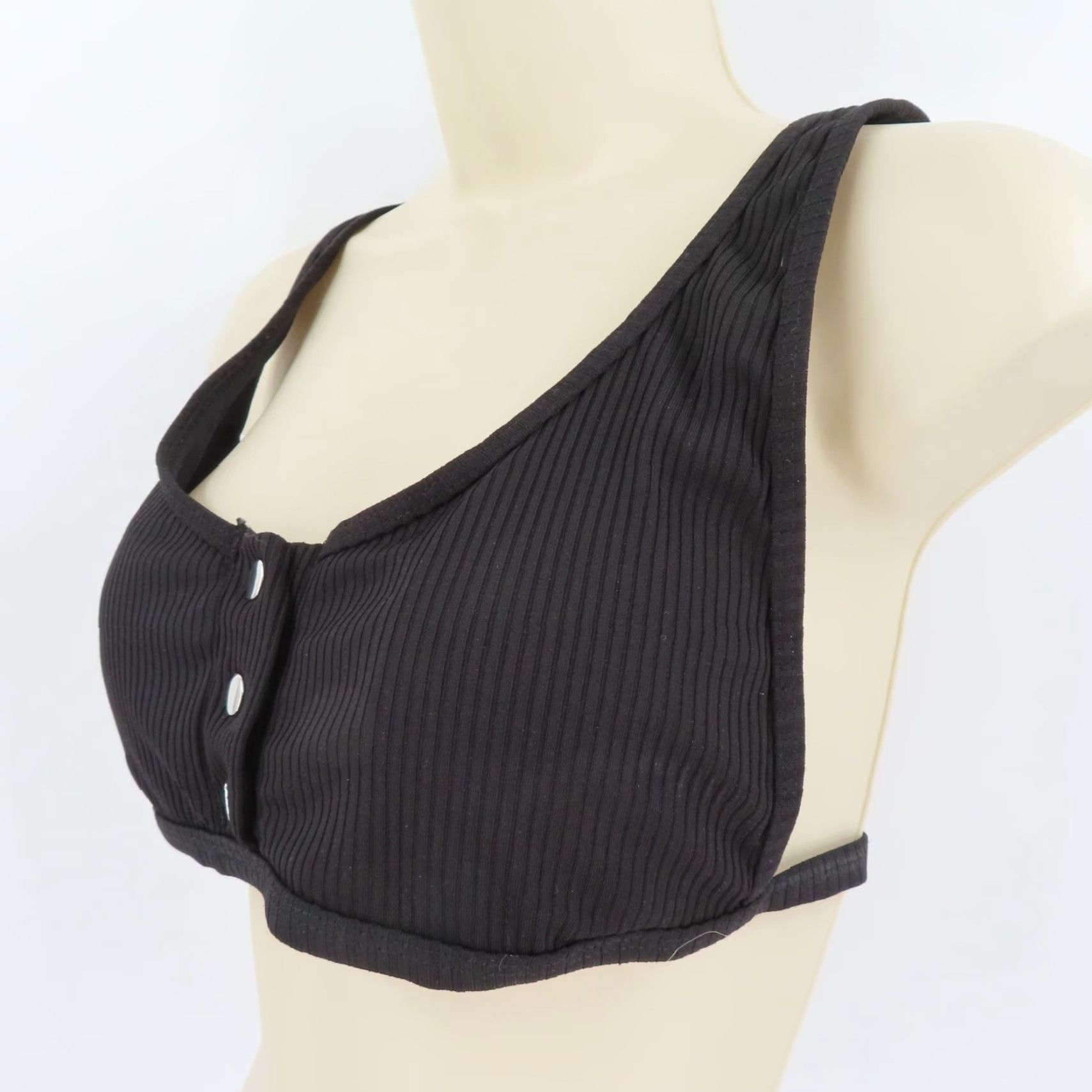 Vintage Sommer Ray Top Bikini Top L Black Solid Padded Wireless Women Swimsuit Shirt/Top Size L / US 10 / IT 46 - 4 Thumbnail