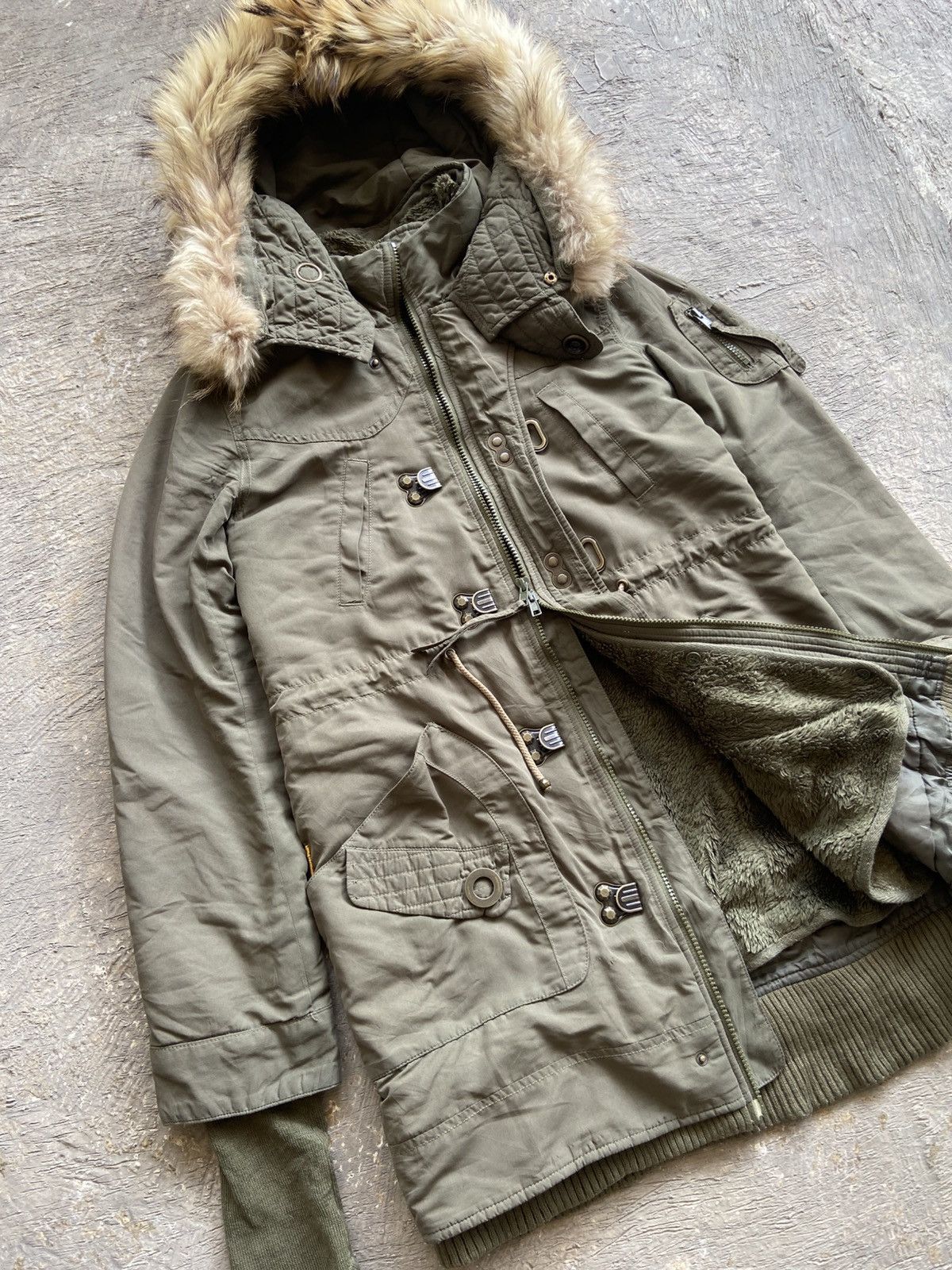 14th Addiction 2000s SLY - Vkei Style Thumbhole Racoon Fur Hoodie Jacket Size US M / EU 48-50 / 2 - 4 Thumbnail