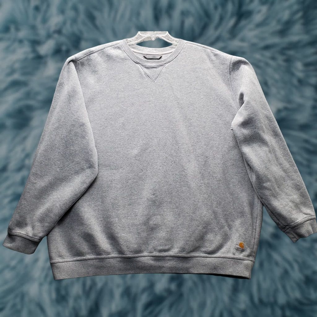 Carhartt Carhartt Mens 3XL Sweatshirt Gray Heather Fleece Lined Crew Neck Pullover Loose Fit Size US XXL / EU 58 / 5 - 1 Thumbnail