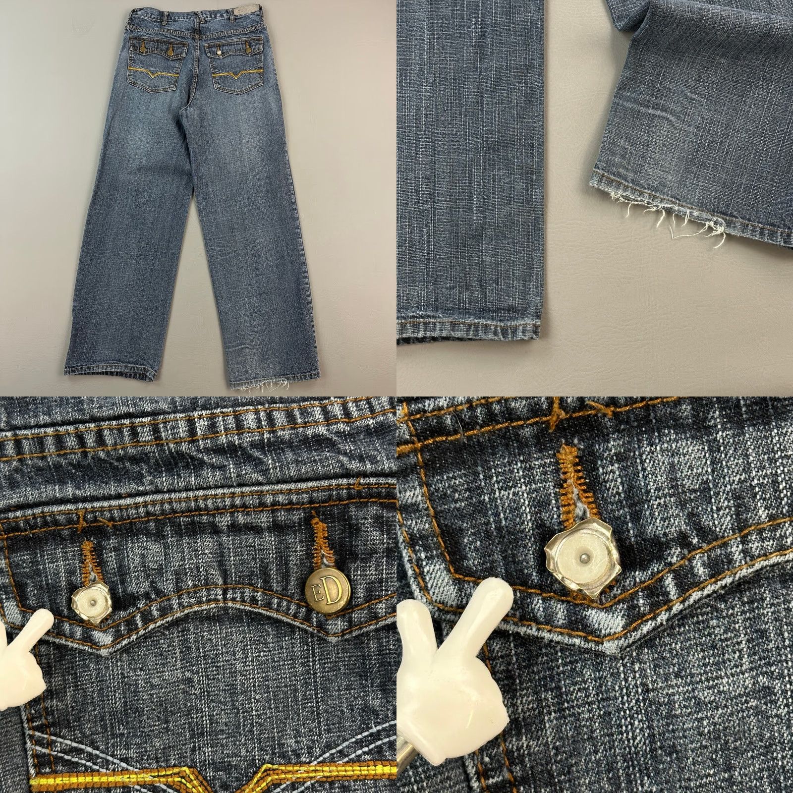 Denime Vintage Eddie Domani Jeans Women's 32x30 Blue Denim Baggy Relaxed Hip Hop Y2K Jeans Mens? Size 24" / US 00 / IT 34 - 8 Thumbnail